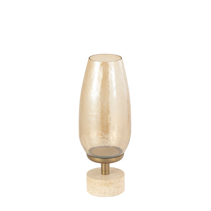 Sajeth Brass luster glass stormlight on base M PTMD - Kandelaar - PTMD - livinglovely.nl
