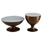 Salontafel Ava set van 2 van Starfurn met de kleine tafel deels onder de grote geschoven
