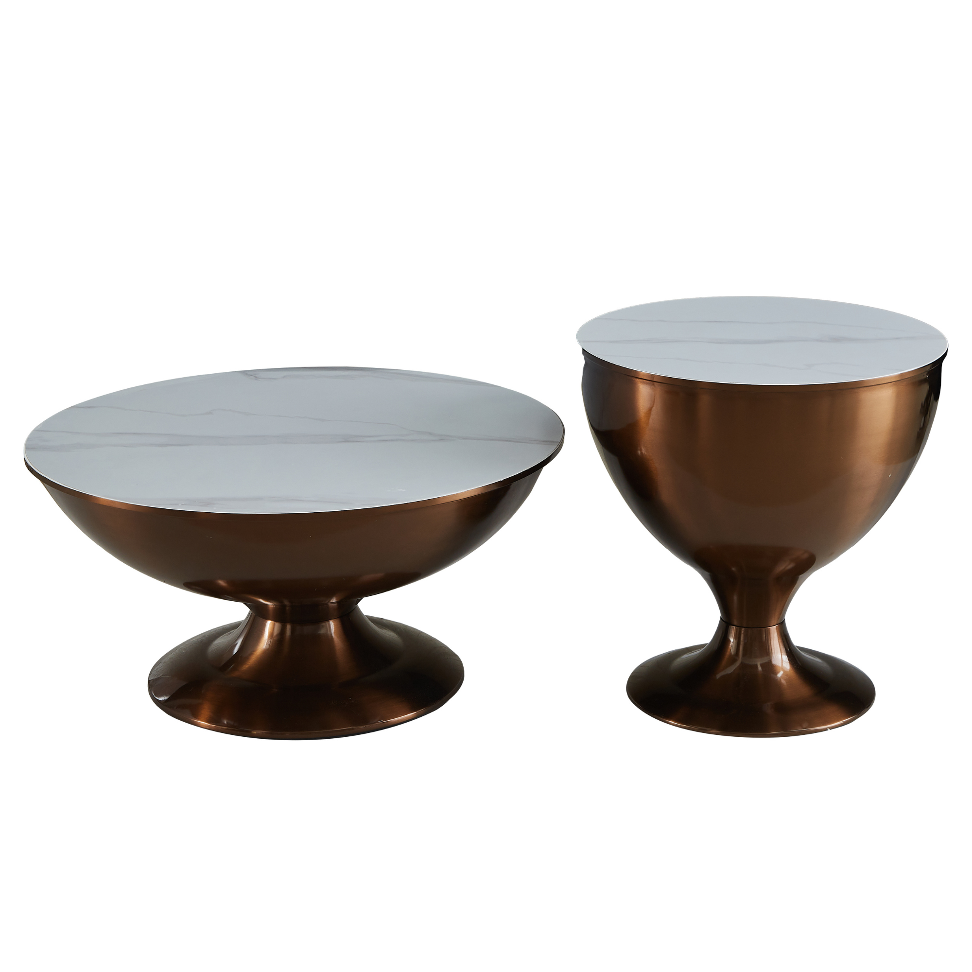 Salontafel Ava set van 2 van Starfurn met de kleine tafel deels onder de grote geschoven