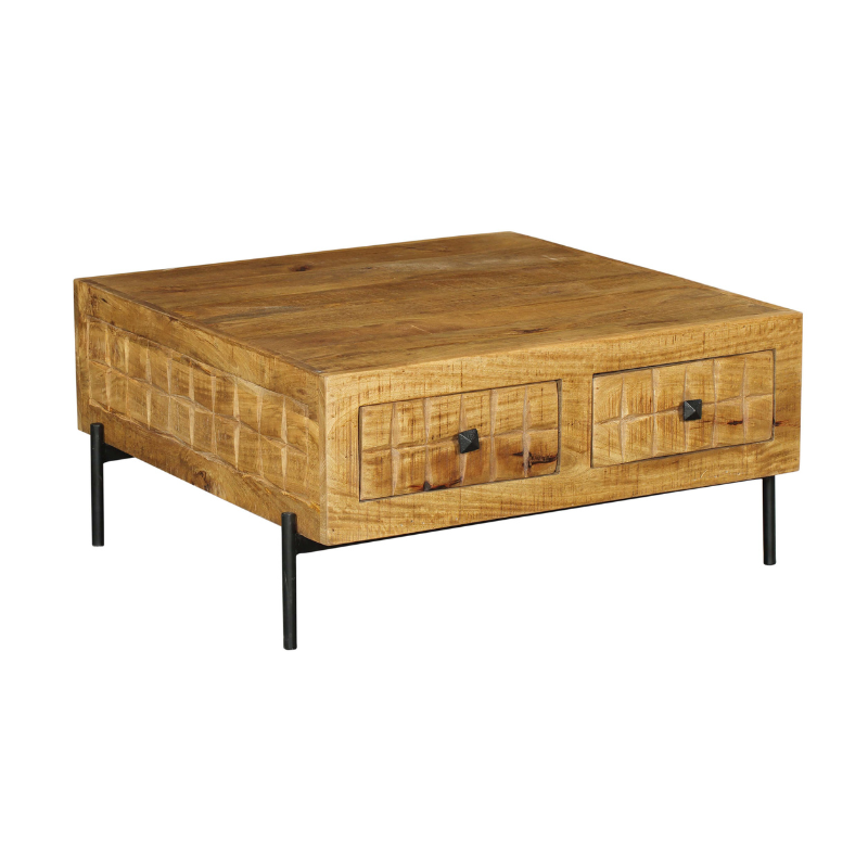 Salontafel Brandy van Starfurn vanuit een andere hoek, blad van 80 bij 80 cm