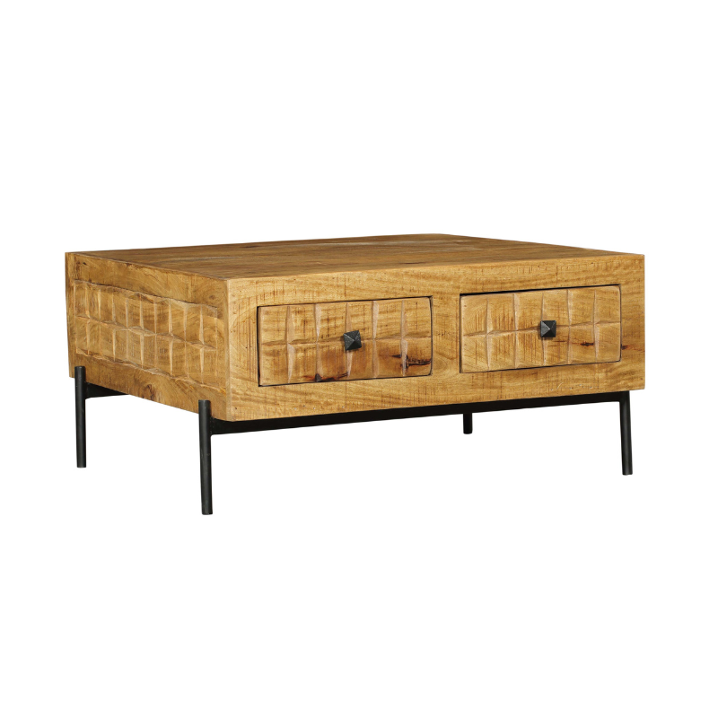 Close-up van een lade van de salontafel Brandy van Starfurn