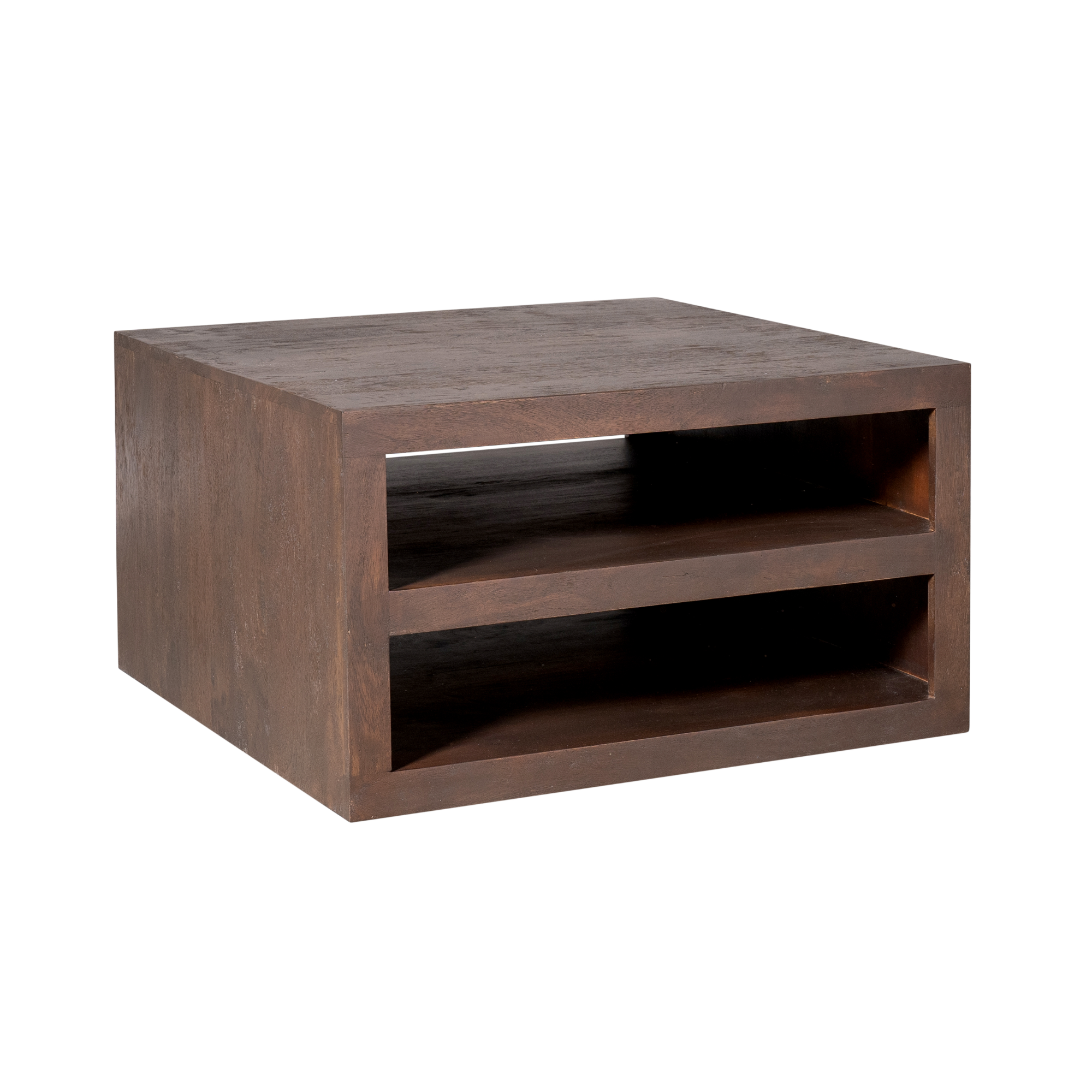 Salontafel Brussel Bruin van Starfurn, 80 bij 80 cm met opbergruimte