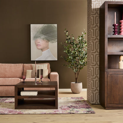 Houtnerf en handafwerking van de Salontafel Brussel Mangohout Bruin van Starfurn