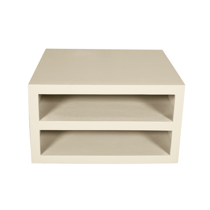 Salontafel Brussel Zand 80cm van mangohout van Starfurn in een lichte zithoek