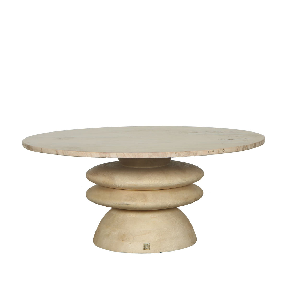 Salontafel Callain Natural Mango Wood Marble Top PTMD - Salontafel - PTMD - livinglovely.nl