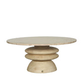 Salontafel Callain Natural Mango Wood Marble Top PTMD - Salontafel - PTMD - livinglovely.nl