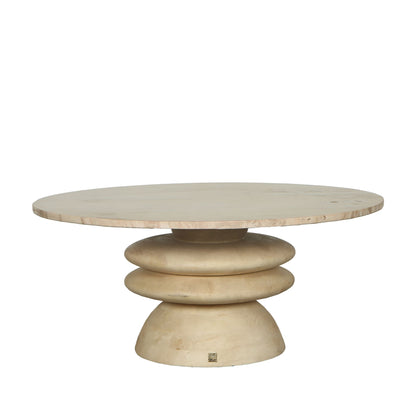 Salontafel Callain Natural Mango Wood Marble Top PTMD - Salontafel - PTMD - livinglovely.nl