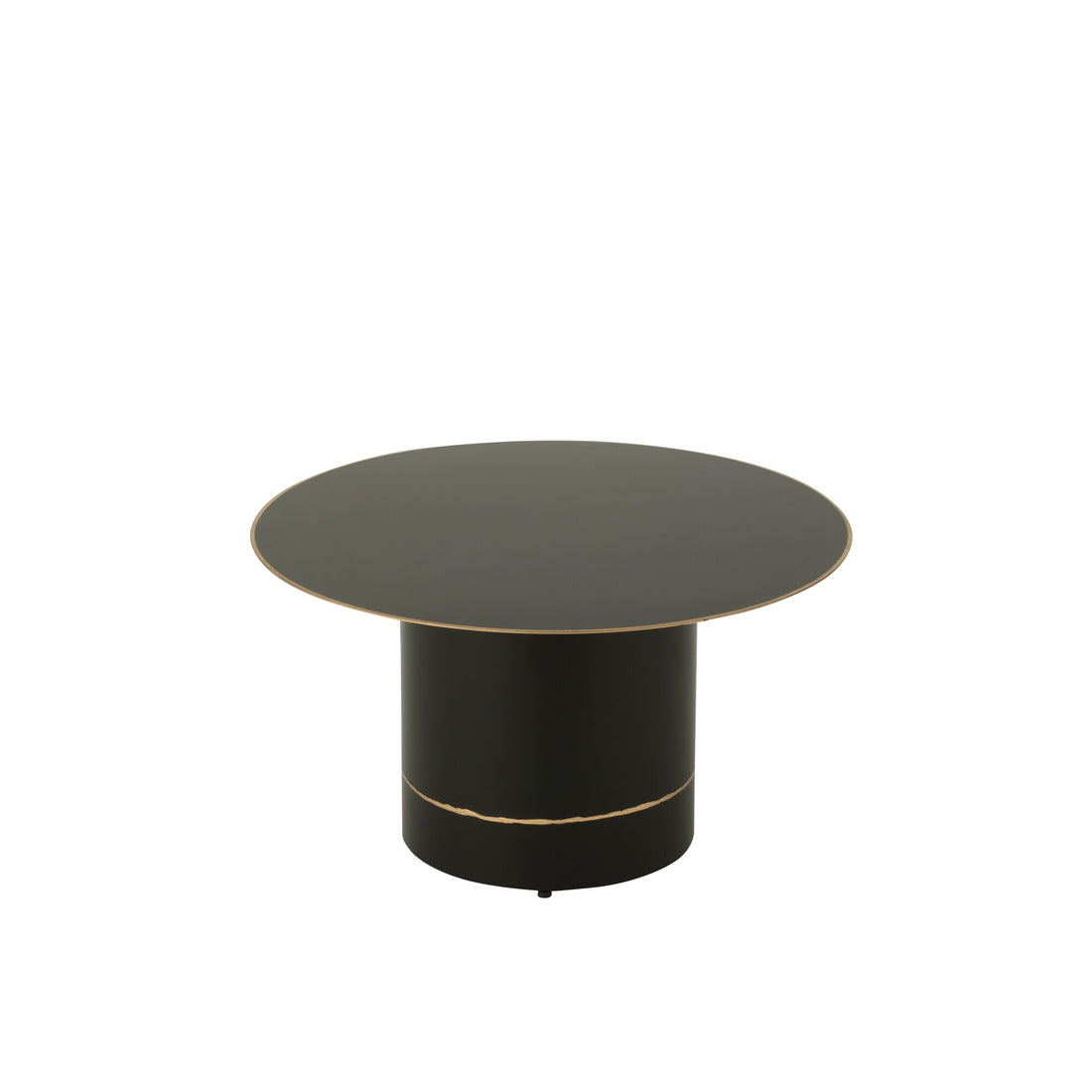 Salontafel Cilindervoet With Golden Border Rond Ijzer Zwart/Goudkleurig Small J-Line