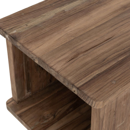 Salontafel Corso in naturel teakhout vanuit een andere hoek