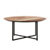 Salontafel Cosmo Rond van DTP Home, rond blad van gerecycled teakhout op zwart metalen frame