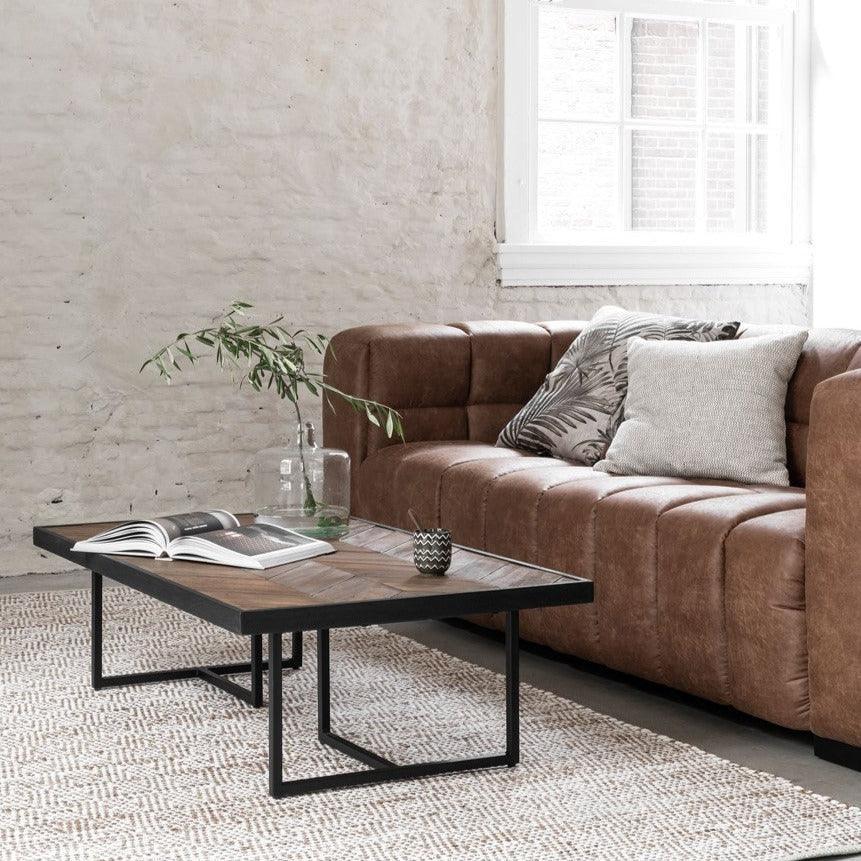 Salontafel Criss Cross van DTP Home, blad van bovenaf met visgraatpatroon
