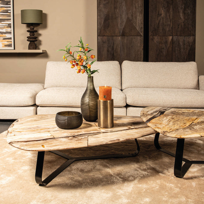 Salontafel Deeba petrified wood 130 PTMD - Salontafel - PTMD - livinglovely.nl