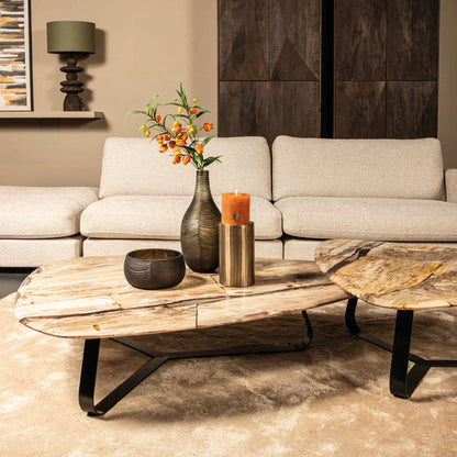 Salontafel Deeba petrified wood 130 PTMD - Salontafel - PTMD - livinglovely.nl