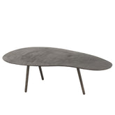 Salontafel Drop Aluminium/IJzer Zwart Large van J-Line, zwarte salontafel van aluminium, vooraanzicht