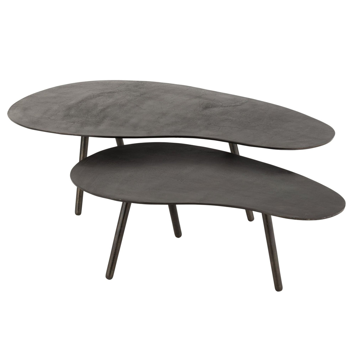 Salontafel Drop Aluminium/IJzer Zwart Large van J-Line, zwarte salontafel van aluminium, ander aanzicht