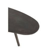 Salontafel Drop Aluminium/IJzer Zwart Small van J-Line, zwarte salontafel van aluminium, schuin aanzicht