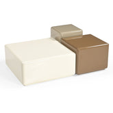 Salontafel Elias Beige 30cm van Starfurn met glanzend beige blad en mangohouten poten