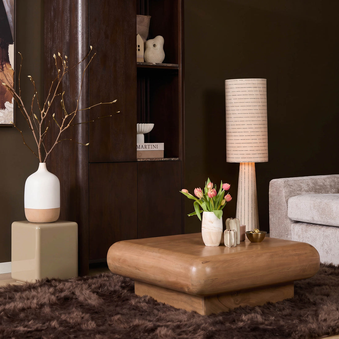 Vierkante salontafel Fedde van Starfurn in naturel mangohout, 80 cm