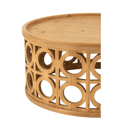 Salontafel Gekerfd Sparhout/Mdf Naturel