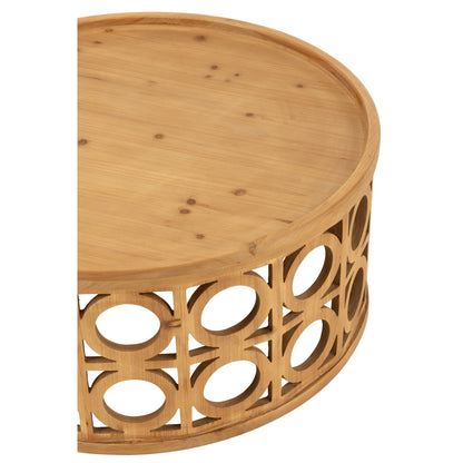 Salontafel Gekerfd Sparhout/Mdf Naturel