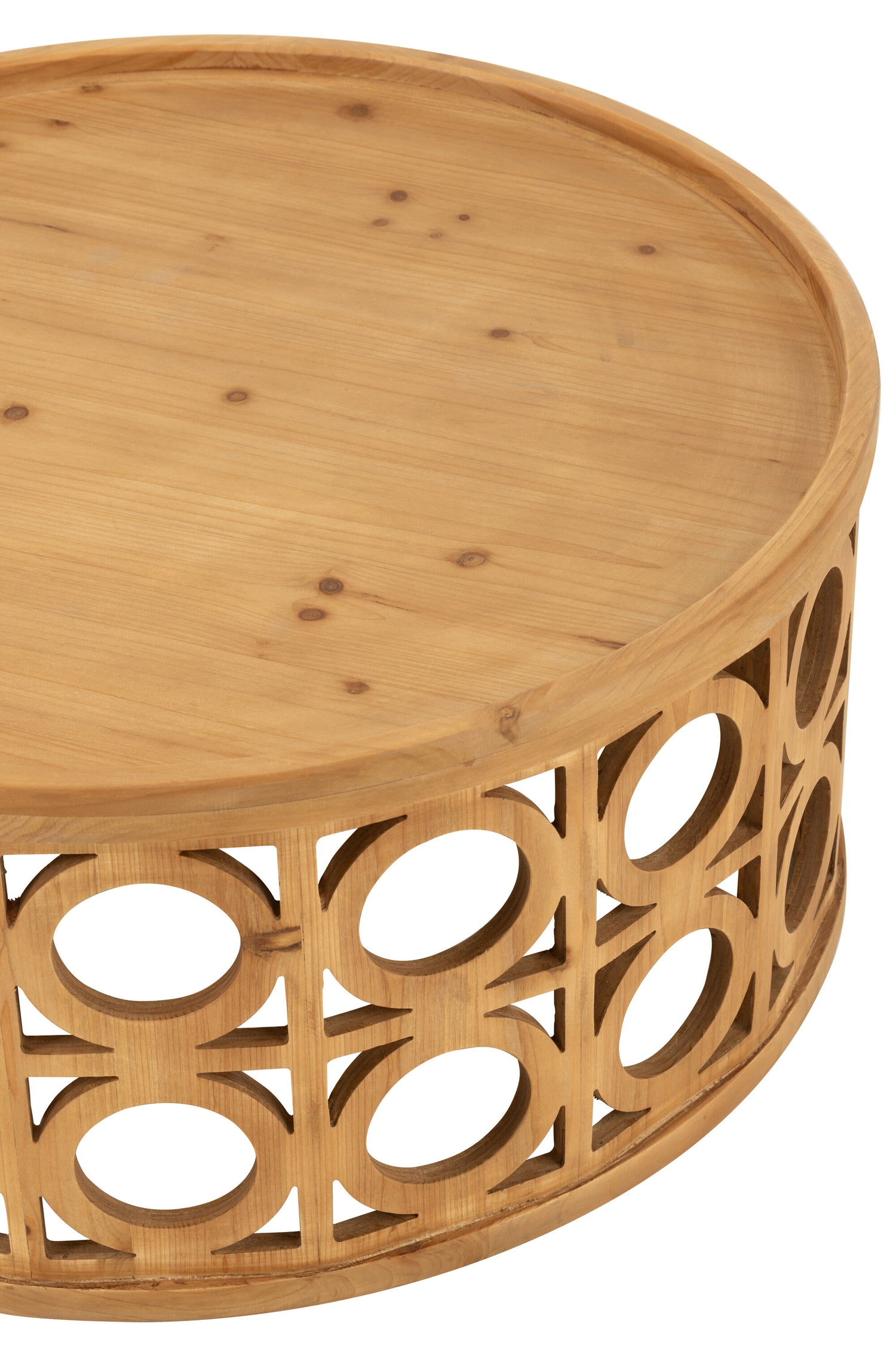 Salontafel Gekerfd Sparhout/Mdf Naturel - Salontafel - J-Line - livinglovely.nl