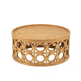 Salontafel Gekerfd Sparhout/Mdf Naturel - Salontafel - J-Line - livinglovely.nl