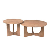 Salontafel Guus Mangohout Naturel 80cm van Starfurn schuin van boven gezien