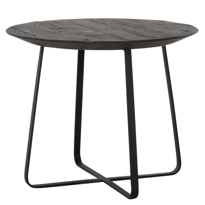 Salontafel Neptunes zwart teakhout Ø50cm DTP Home