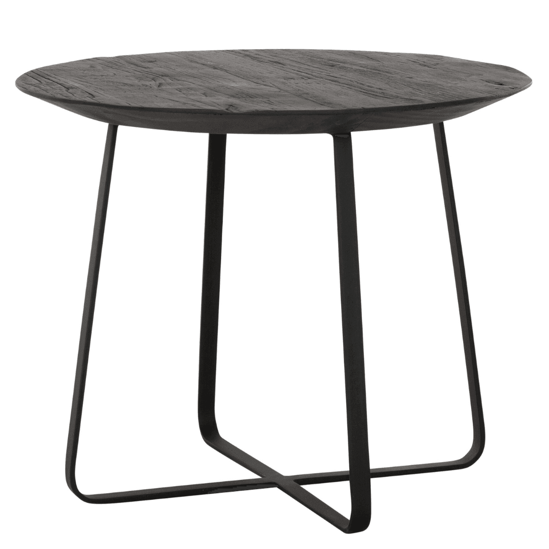 Zwarte salontafel Neptunes Ø60cm zijaanzicht DTP Home