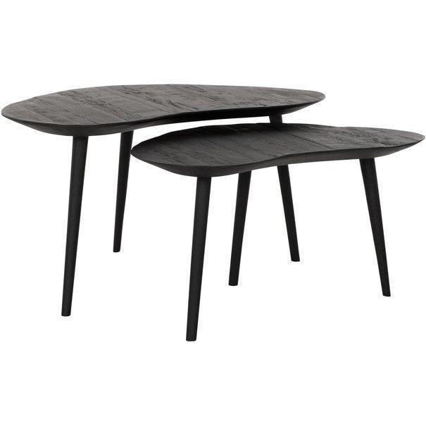 Salontafel Organus zwart teakhout set van 2 DTP Home