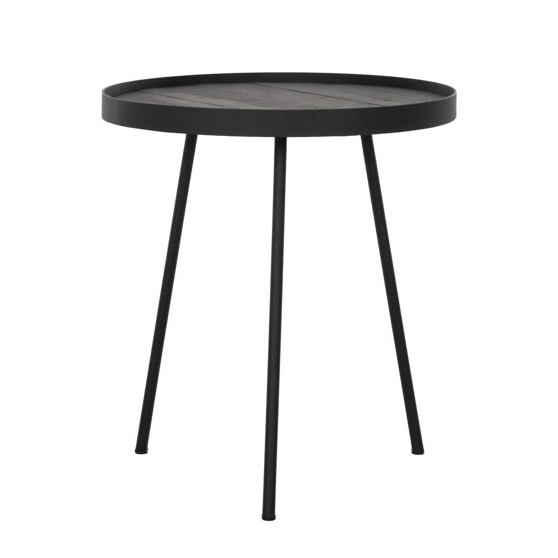 Salontafel Saturnus zwart teakhout Ø40cm DTP Home