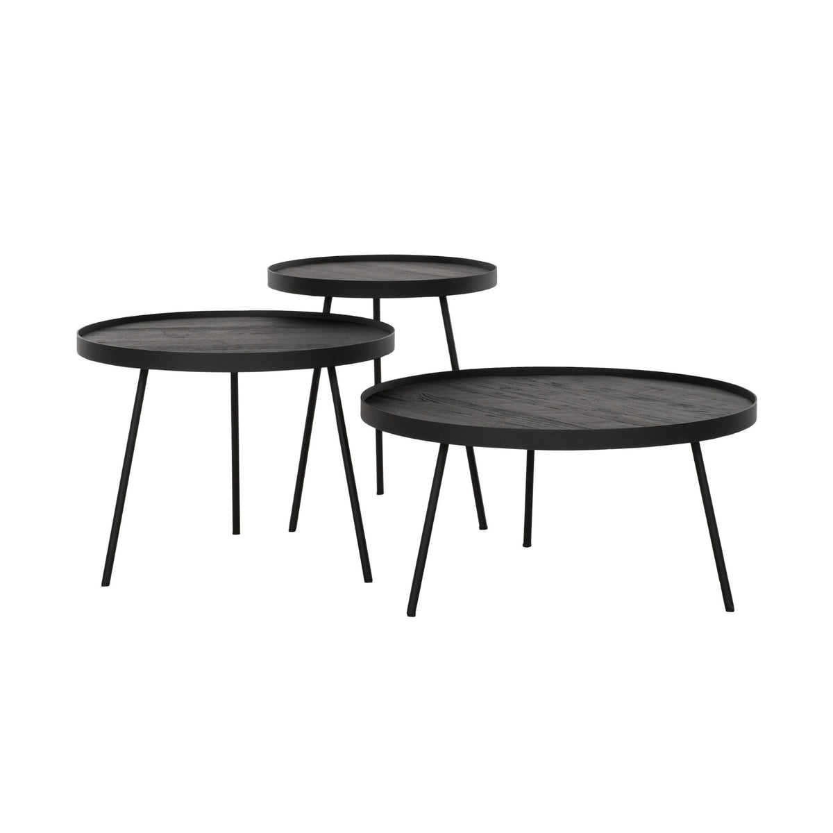 Saturnus salontafel zwart teakhout blad detail DTP Home
