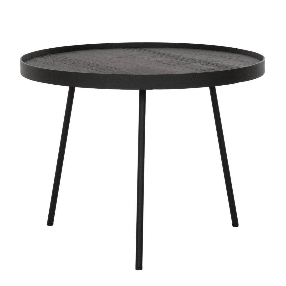 Salontafel Saturnus zwart teakhout Ø50cm DTP Home