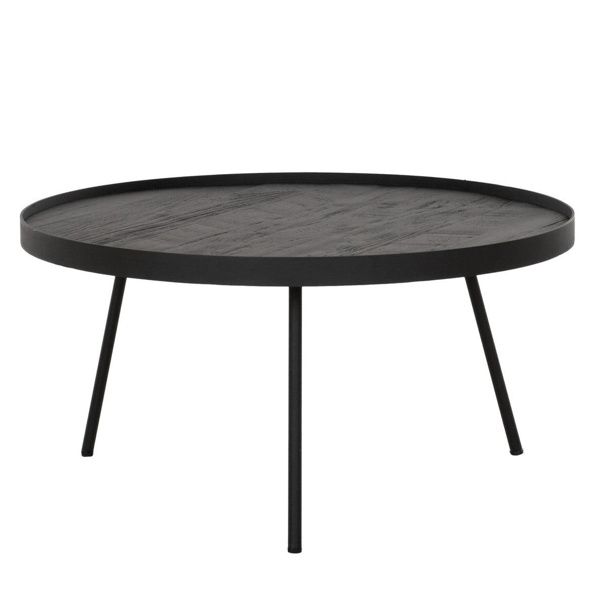 Salontafel Saturnus zwart teakhout Ø60cm DTP Home