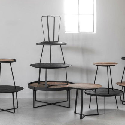 Saturnus salontafel zwart teakhout voor de bank DTP Home