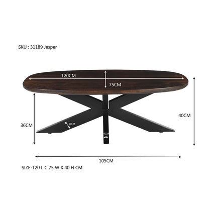 Afmetingen Salontafel Jesper 120cm: L120cm x B75cm x H40cm
