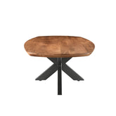 Salontafel Jesper Pecan 120cm van de kopse kant gezien