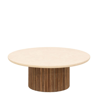 Ronde salontafel Lagoon 90cm van DTP Home in teakhout naturel