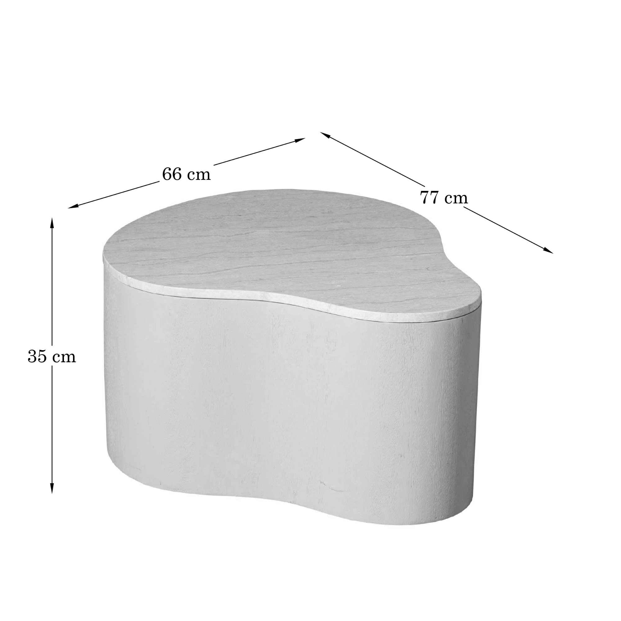 Detail van de bruine houtafwerking van de Salontafel Lovi van Starfurn