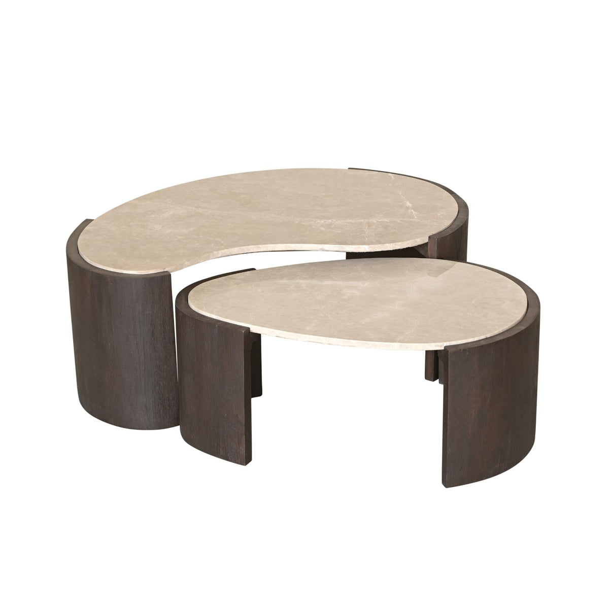 Combinatie van Lume salontafel en bijzettafel van boven gezien