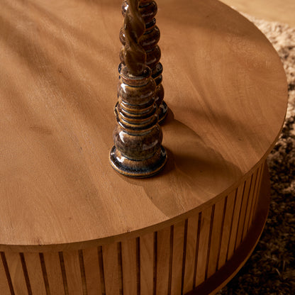 Ronde salontafel Madison 80cm van Starfurn zijaanzicht van de tafel met een hoogte van 40 cm