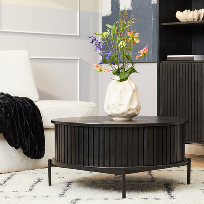 Ronde salontafel Madison van Starfurn in massief mangohout met een diameter van 80 cm