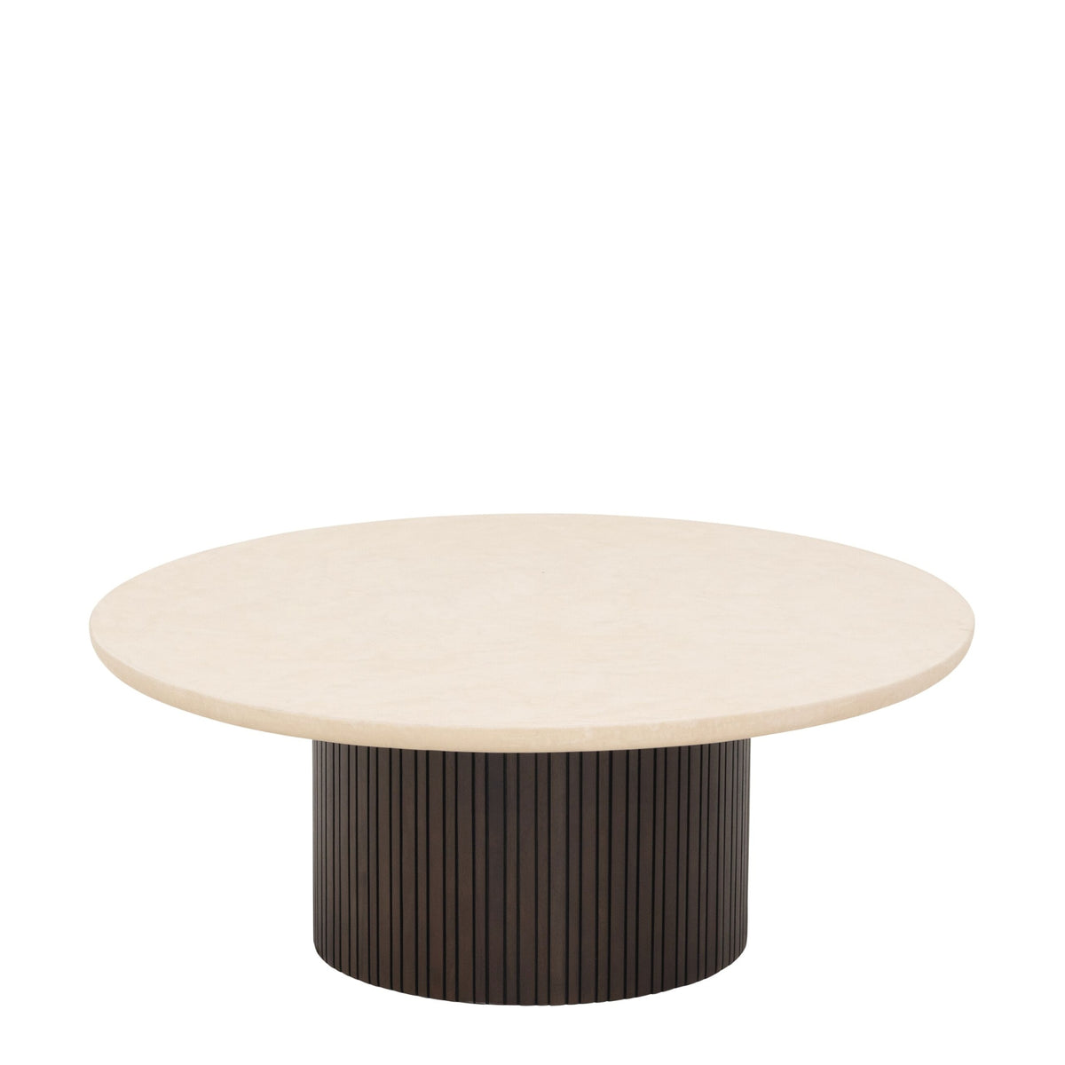 Ronde salontafel Maroon 90cm van DTP Home met mortex blad in bruin