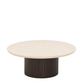 Ronde salontafel Maroon 90cm van DTP Home met mortex blad in bruin