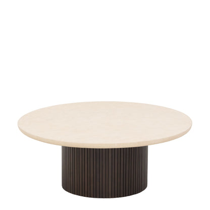 Ronde salontafel Maroon 90cm van DTP Home met mortex blad in bruin