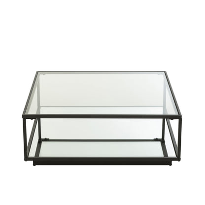 Salontafel Metaal/Glas Zwart J-Line