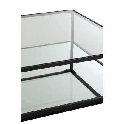 Salontafel Metaal/Glas Zwart J-Line