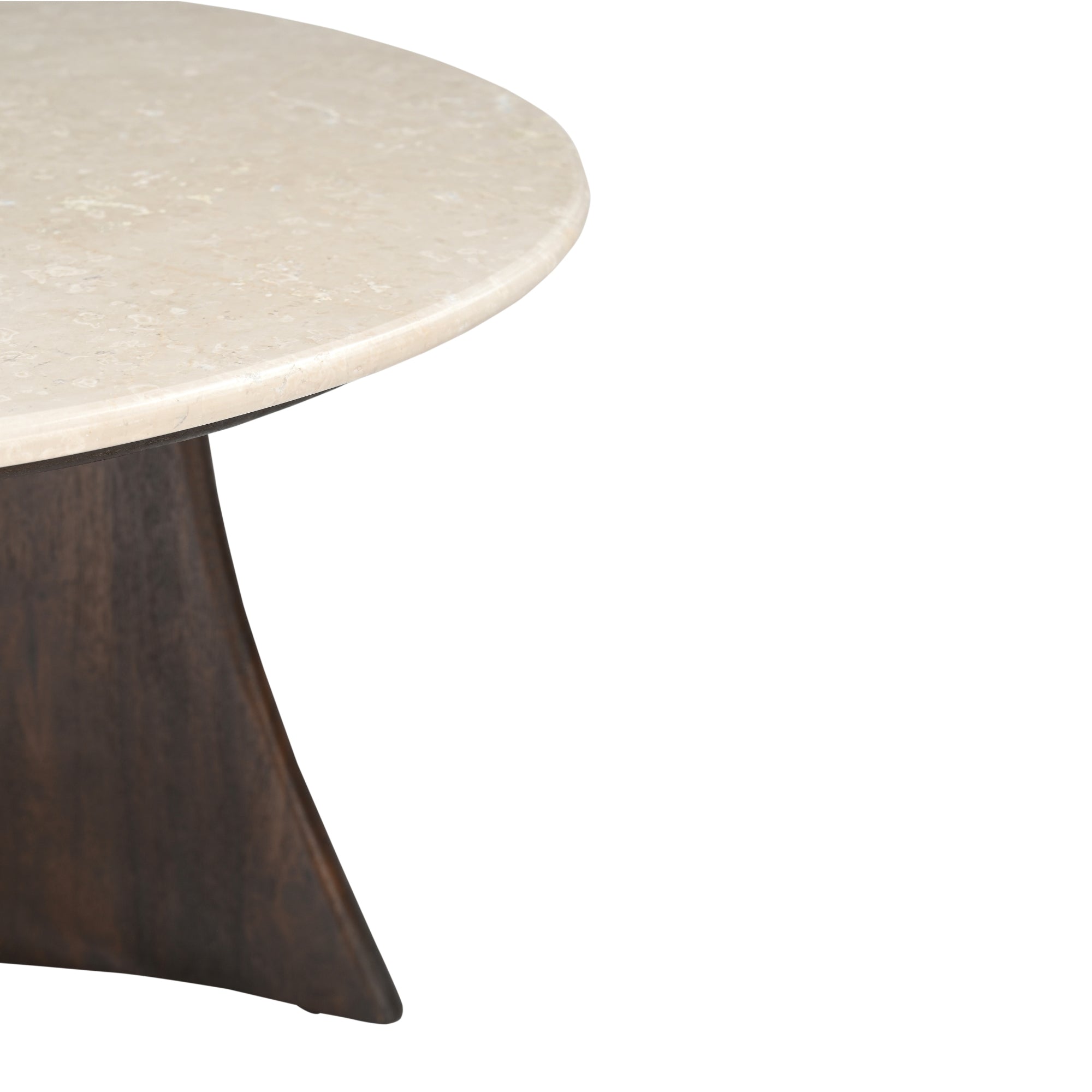 Salontafel Milo Botticino Marmer 80cm van Starfurn schuin van boven gezien