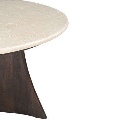 Salontafel Milo Botticino Marmer 80cm van Starfurn schuin van boven gezien
