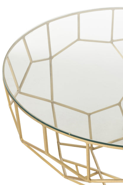 Salontafel Moza Metaal/Glas Goud J-Line